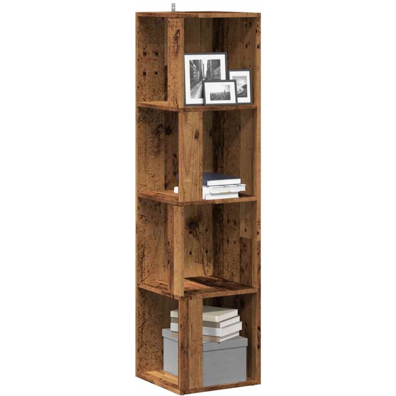 Armoire d'angle vieux bois 33x33x132 cm bois d'ingénierie - Vidaxl