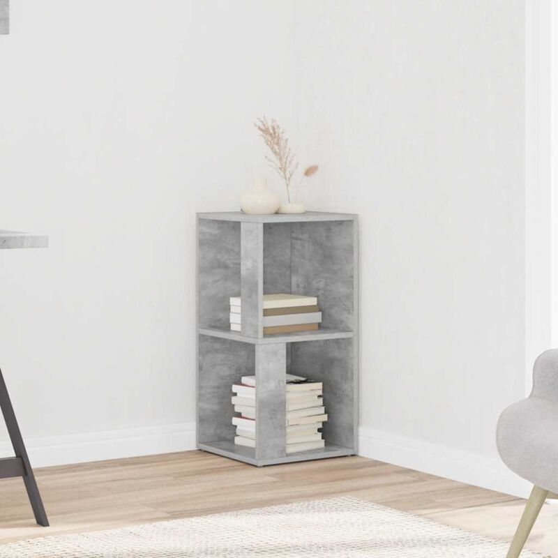 Armoire d'angle Gris béton 33x33x67 cm Bois d'ingénierie Vidaxl