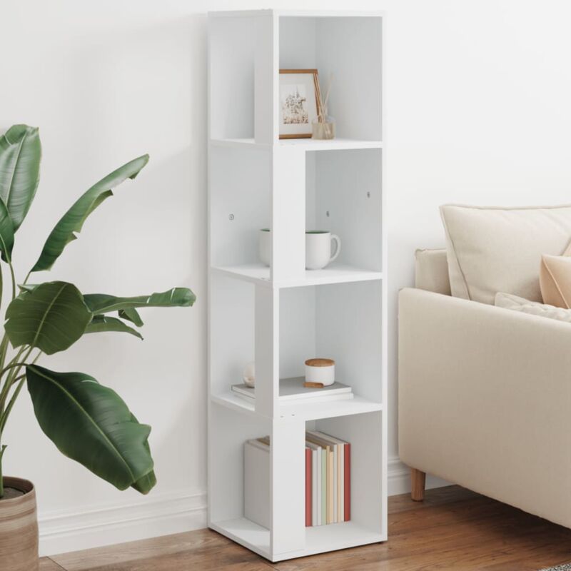 Armoire d'angle Blanc 33x33x132 cm Bois d'ingénierie Vidaxl