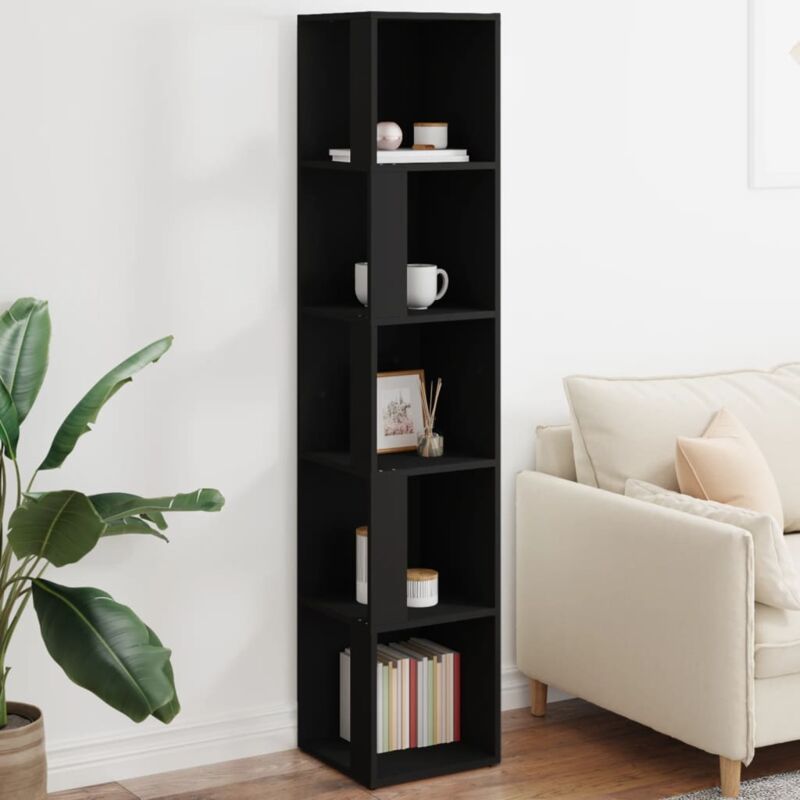 Armoire d'angle Noir 33x33x164,5 cm Bois d'ingénierie Vidaxl