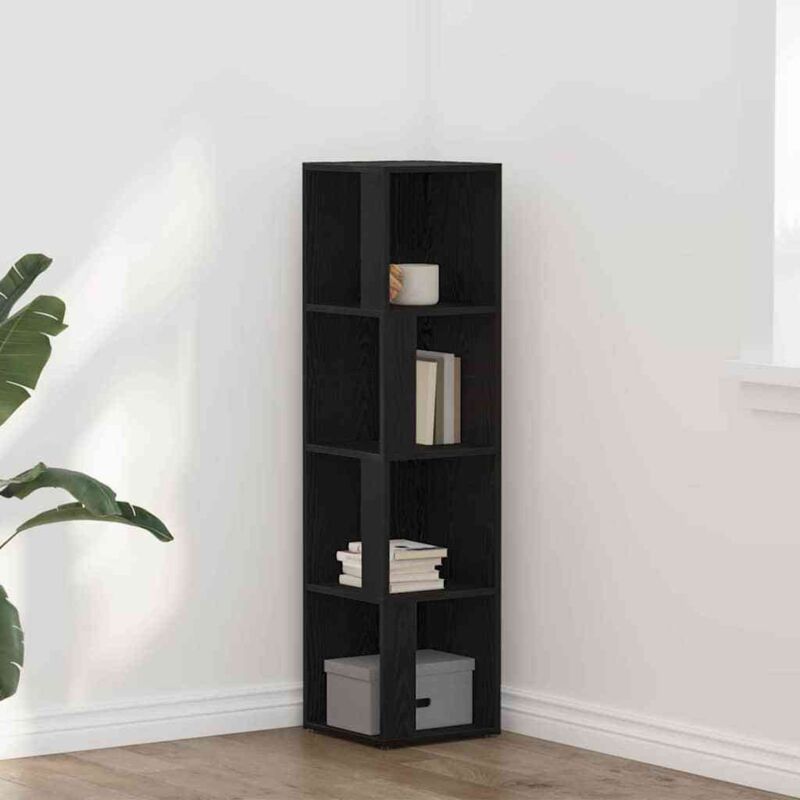 Tagères d'angle Chêne noir 33 x 33 x 132 cm Bois d'ingénierie Vidaxl