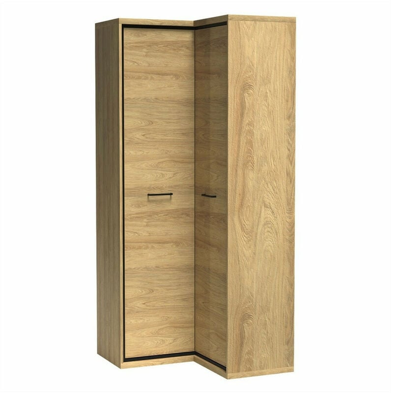 Mobilier1 - Armoire d'angle Etrmoni 110 , 197x103x85cm, Portes d'armoire: Avec des charnières, Nombre d'étagères: 0