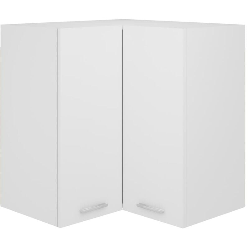 maisonchic - armoire d'angle suspendue armoire de cuisine meuble haut cuisine blanc 57x57x60 cm aggloméré 93625