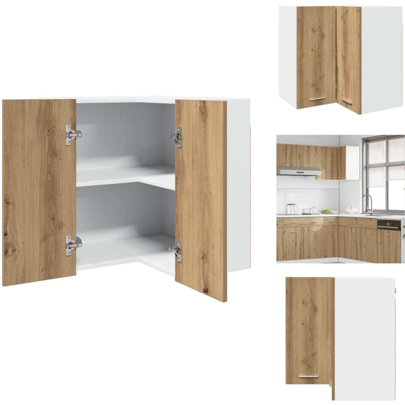 Armoire d'angle suspendue chêne artisanal bois d'ingénierie - Armoire D'angle Suspendue - Armoires D'angle Suspendues - Armoire De Cuisine - Meuble