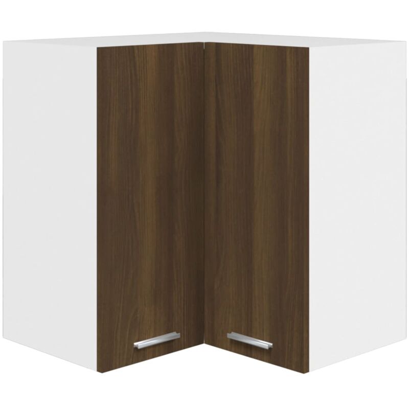 Armoire d'angle suspendue Chêne marron 57x57x60 cm Vidaxl Chêne marron