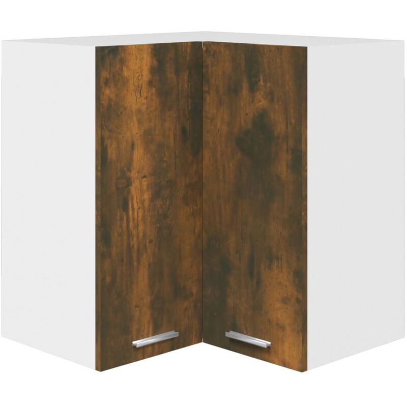 Armoire d'angle suspendue Chêne fumé 57x57x60 cm Vidaxl Chêne fumé