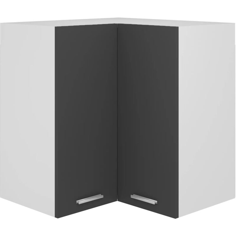 Armoire d'angle suspendue Gris 57x57x60 cm Aggloméré