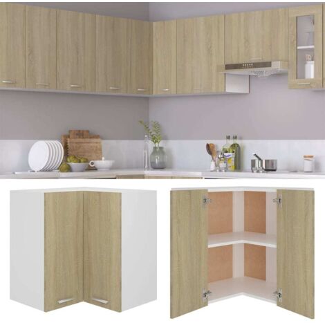 Armoire d'angle suspendue "Lyon" Chêne Sonoma 57 x 57 x 60 cm Bois d'ingénierie