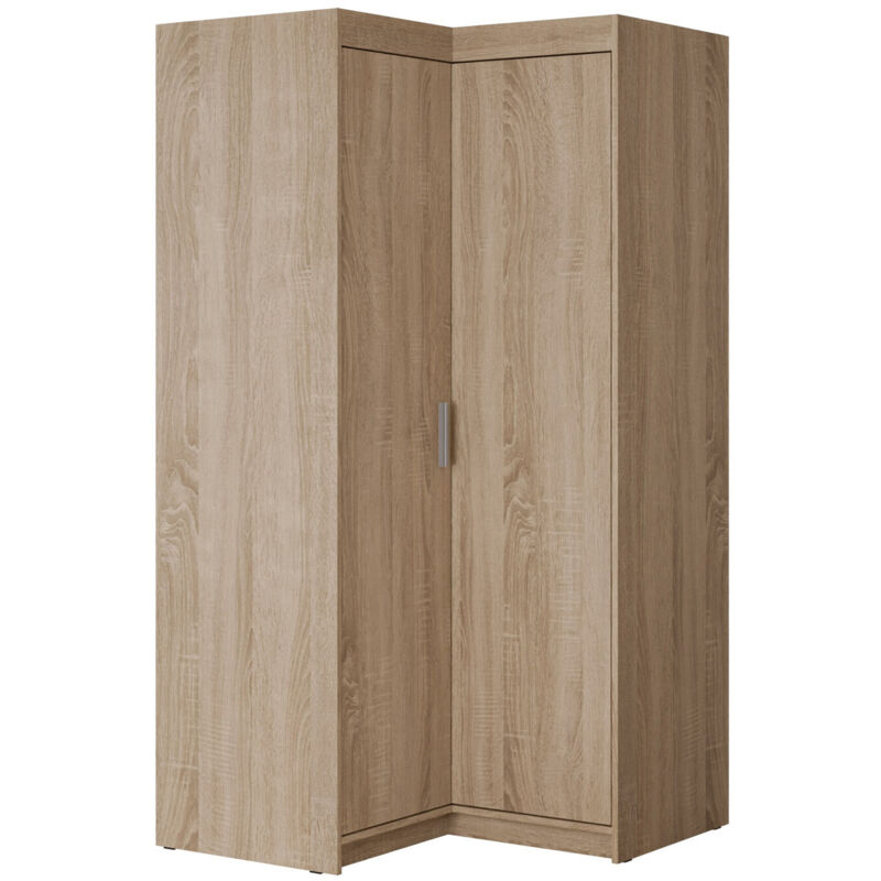 Mobilier1 - Armoire d'angle Novduni 116, Sonoma chêne, 191x98x98cm, Portes d'armoire: Avec des charnières, Nombre d'étagères: 0