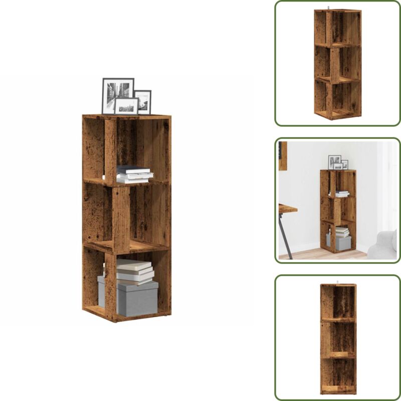 Vidaxl - Armoire d'angle vieux bois 33x33x100 cm bois d'ingénierie - Armoire D'angle - Armoires D'angle - Étagère D'angle - Étagère à Livres