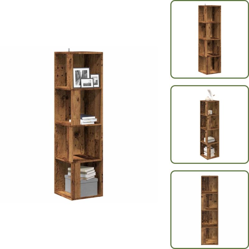 Vidaxl - Armoire d'angle vieux bois 33x33x132 cm bois d'ingénierie - Armoire D'angle - Armoires D'angle - Étagère D'angle - Étagère à Livres