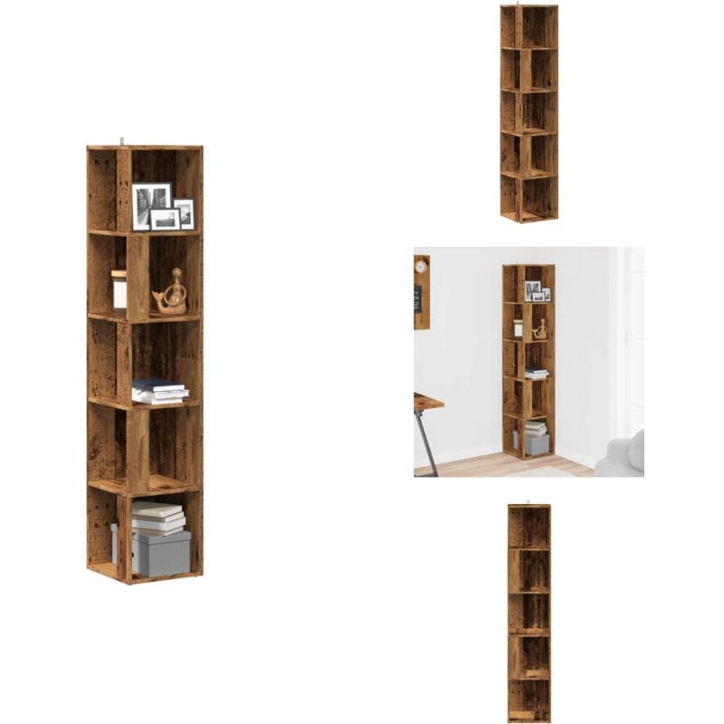 Vidaxl - Armoire d'angle vieux bois 33x33x165 cm bois d'ingénierie - Armoire D'angle - Armoires D'angle - Étagère D'angle - Étagère à Livres