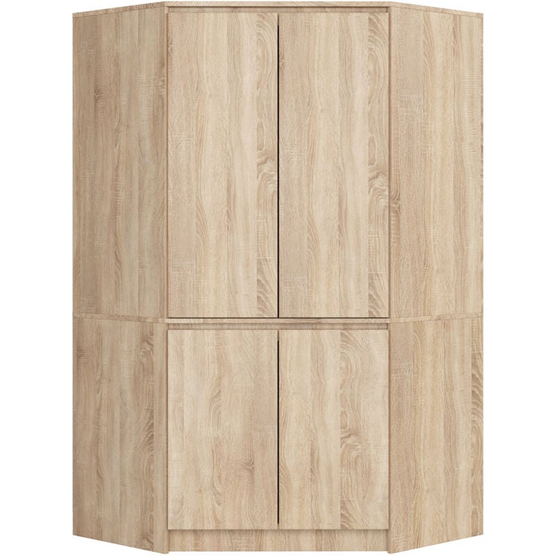 Armoire d'angle AKORD S100 Chêne Sonoma 100 cm 4 portes façade Chêne Sonoma 6 étagères 100x50x180 cm