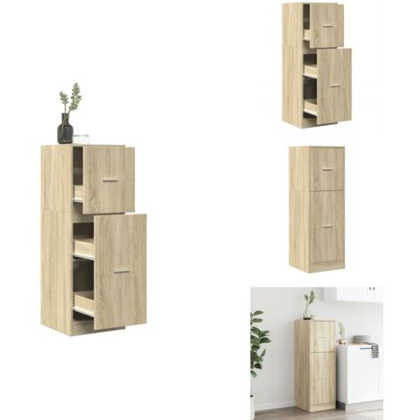 Armoire d'apothicaire chêne sonoma 40x41x118 cm bois ingénierie - Armoire D'apothicaire - Armoires D'apothicaire - Coffre D'apothicaire - Tiroir D'apothicaire
