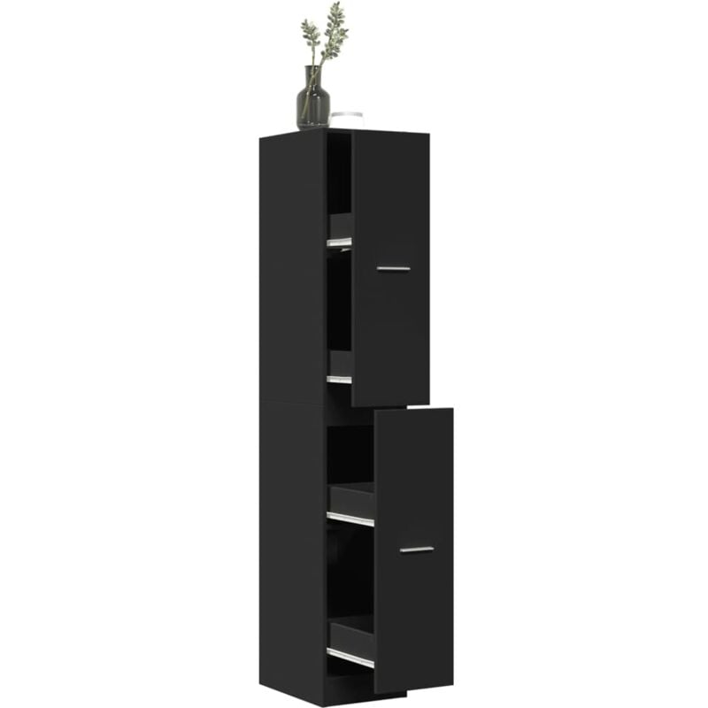 Vidaxl - Armoire d'apothicaire noir 30x41x174,5 cm bois d'ingénierie