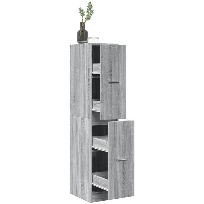 Armoire apothicaire sonoma gris 30x41x144,5cm bois d'ingénierie - Vidaxl