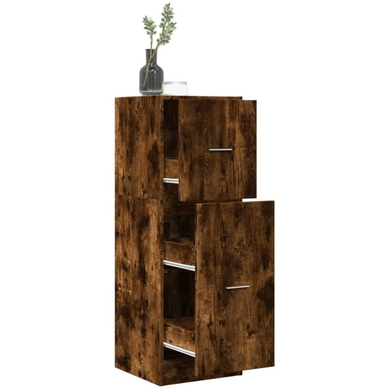 Armoire d'apothicaire chêne fumé 40x41x118 cm bois d'ingénierie - Vidaxl