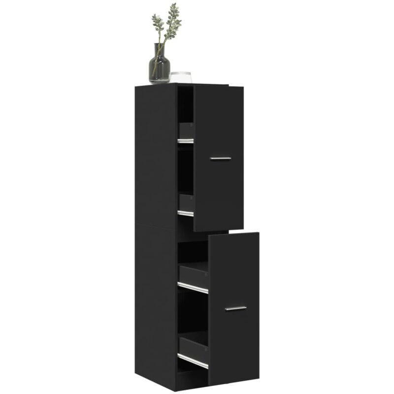 Vidaxl - Armoire d'apothicaire noir 30x41x144,5 cm bois d'ingénierie