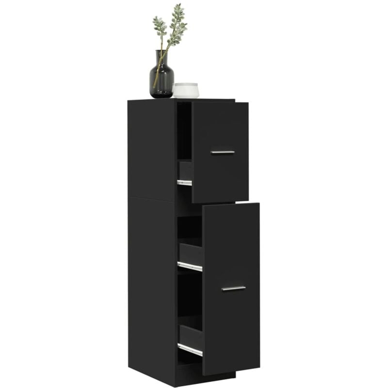 Armoire d'apothicaire noir 30x41x118 cm bois d'ingénierie - Vidaxl