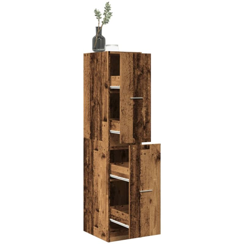 Armoire d apothicaire vieux bois 30x41x144,5 cm bois ingénierie