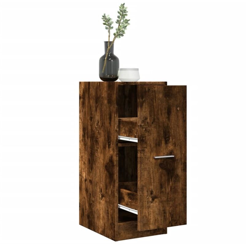 Armoire d apothicaire chêne fumé 30x41x77,5cm bois d ingénierie