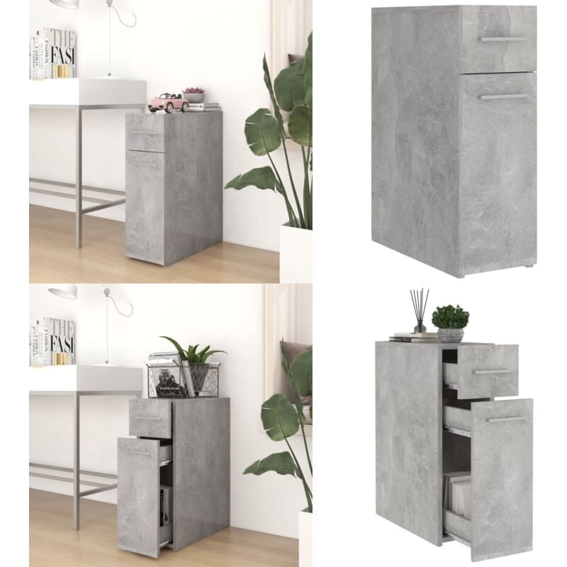 Armoire d'apothicaire Gris béton 20x45,5x60 cm Aggloméré - armoire d'apothicaire - armoires d'apothicaire - Home & Living - Gris