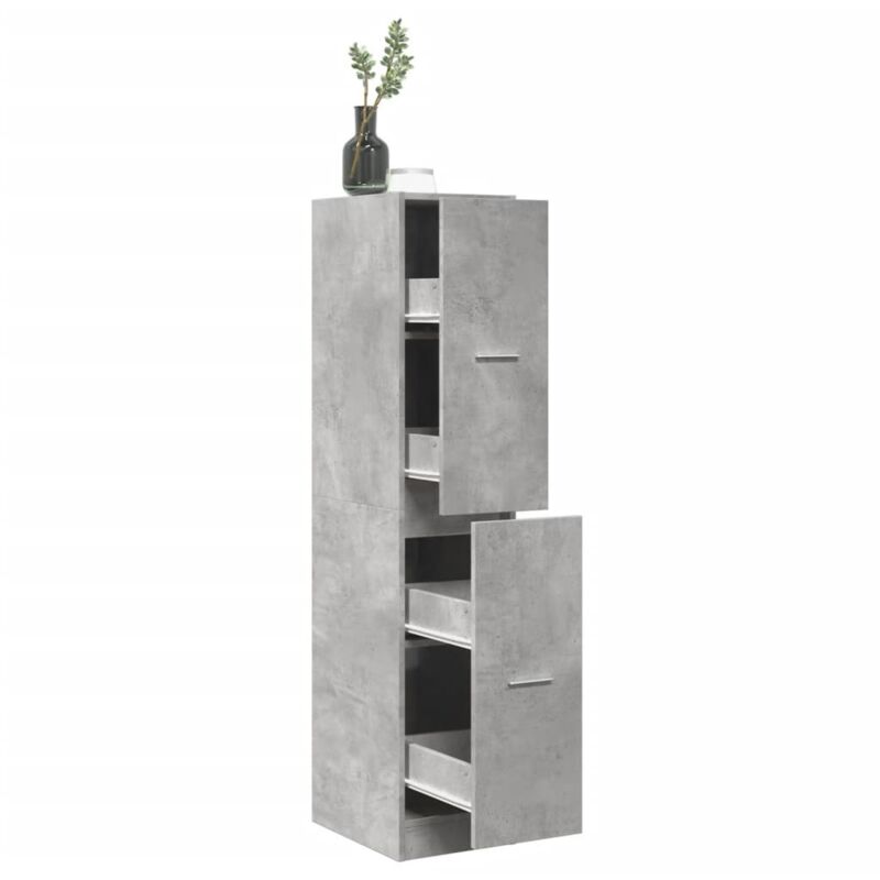 Armoire d'apothicaire-Meuble de rangement gris béton 30x41x144,5 cm bois ingénierie 793758