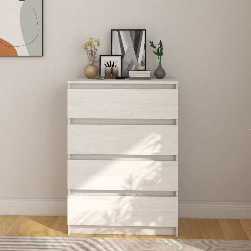 Armoire d'appoint Blanc 60x36x84 cm Bois de pin massif Vidaxl