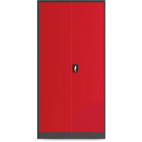 Armoire d'atelier et à outils BRUNO, 920 x 1850 x 500 mm, rouge anthracite