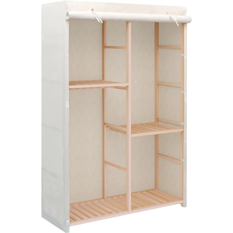 Nova - Armoire de 170 cm avec étagères internes et tissu couvrant diverses couleurs Couleur : beige