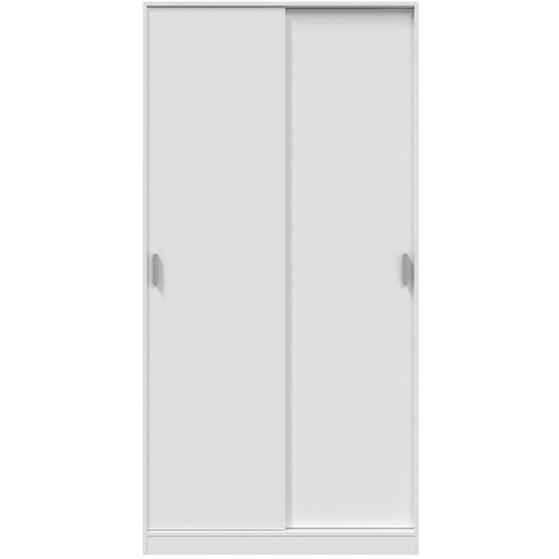 Pegane - Armoire de 2 Portes Coulissantes coloris Blanc - l 100 cm x h 200 x p 50 cm