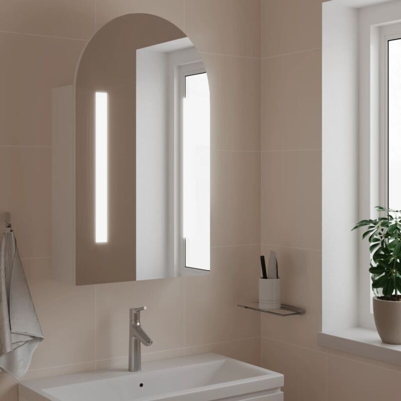 Vidaxl - Armoire de bain à miroir avec led arquée blanc 42x13x70 cm