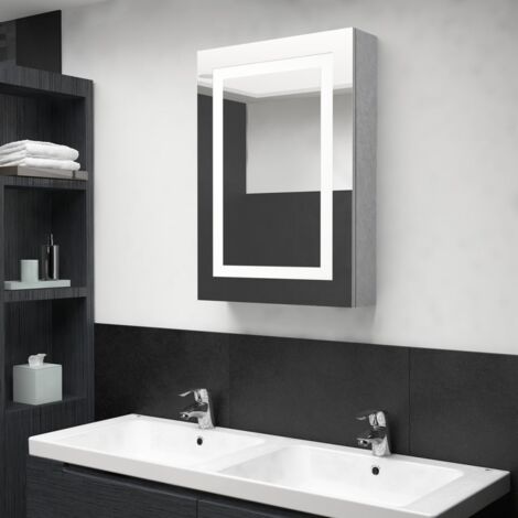 Armoire de bain à miroir LED, Armoire de toilette,Armoire murale de salle de bain gris béton 50x13x70 cm jax11882 DESIGN IN
