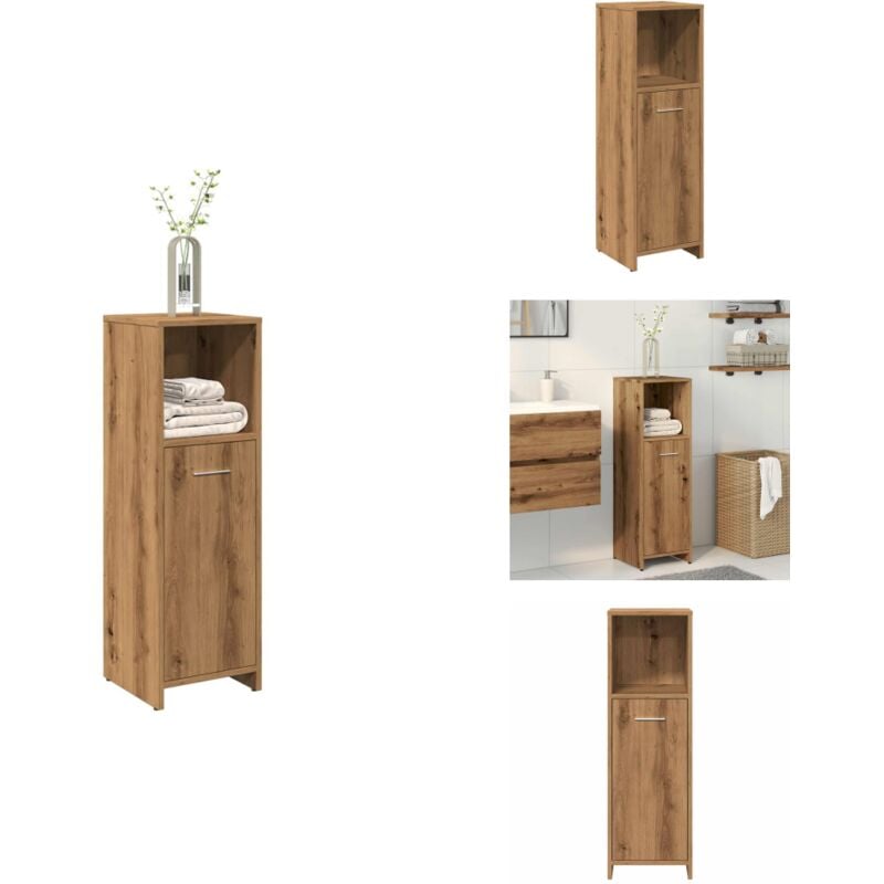 Armoire de bain chêne artisanal 30x30x95 cm bois d'ingénierie - Armoire De Salle De Bain - Armoires De Salle De Bain - Armoire De Rangement De Salle