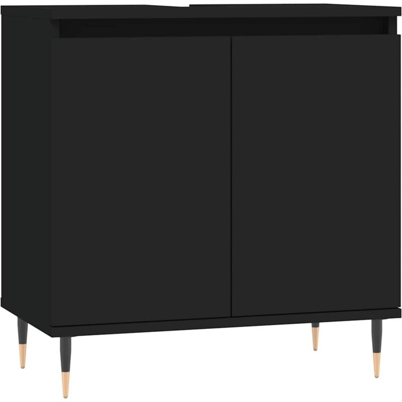 Vidaxl - Armoire de salle de bain noir 58x33x60 cm bois d'ingénierie