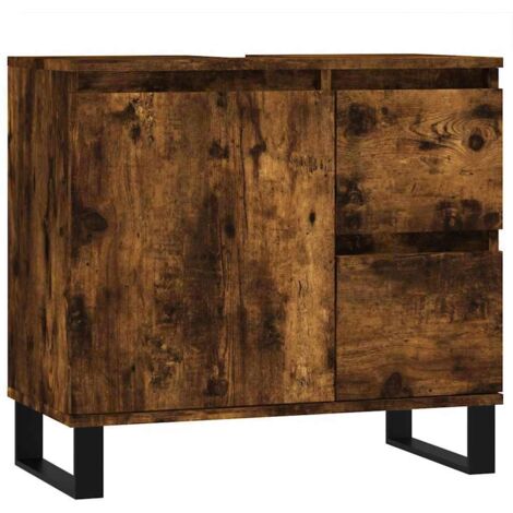 Armoire de bain chêne fumé 65x33x60 cm bois d'ingénierie vidaXL