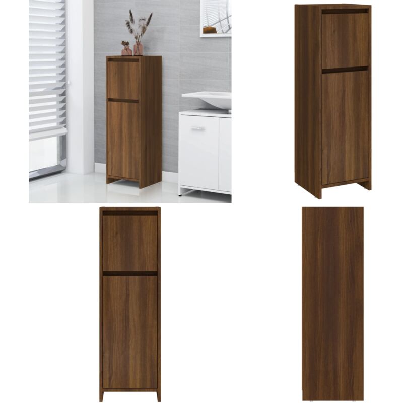 Armoire de bain Chêne marron 30x30x95 cm Bois d'ingénierie - Meuble De Salle De Bain - Armoire De Salle De Bain - Rangement Salle De Bain - Commode