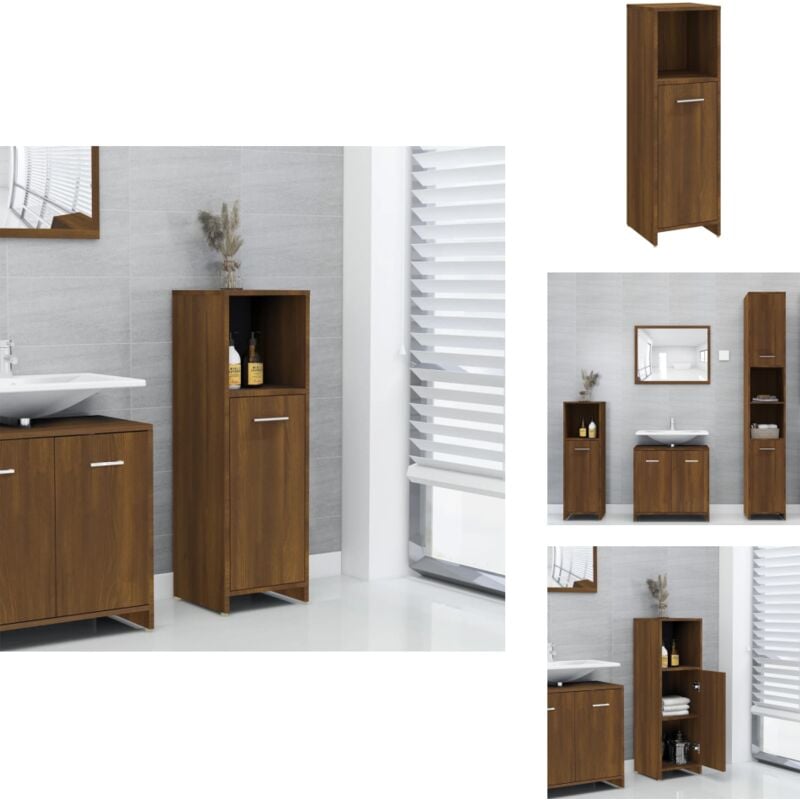 Vidaxl - Armoire de bain Chêne marron 30x30x95 cm Bois d'ingénierie - Meuble Salle De Bain - Armoire Salle De Bain - Meuble Rangement Salle De Bain