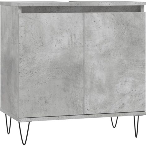 Armoire de bain gris béton 58x33x60 bois d'ingénierie