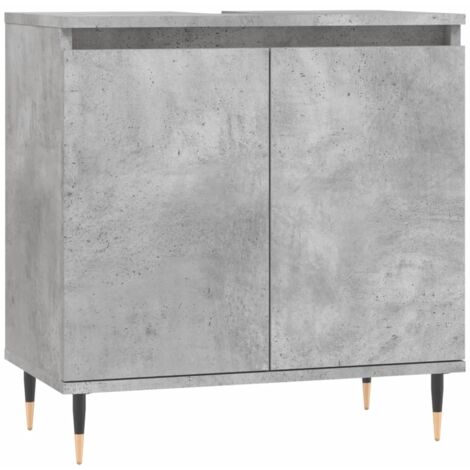 Armoire de bain gris béton 58x33x60 bois d'ingénierie
