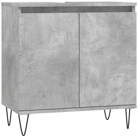 Armoire de bain, Meuble de Salle de Bain, Meuble de Rangement gris béton 58x33x60 cm bois d'ingénierie HYB95015 BonneVie