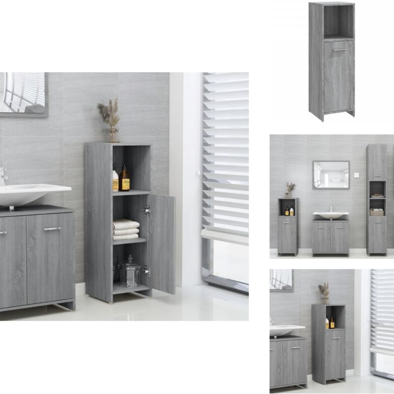 Armoire de bain Sonoma gris 30x30x95 cm Bois d'ingénierie - Meuble Salle De Bain - Armoire Salle De Bain - Rangement Salle De Bain - Meuble Design