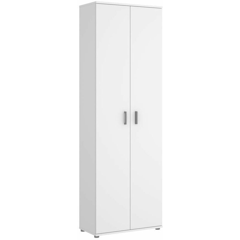 Mobimarket - Meuble à chaussures Fit 2 portes Blanc 61 x 190 x 35 cm - Blanc