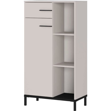 Armoire de bureau 1 porte 1 tiroir 64x34x190 cm écru - TZEKA