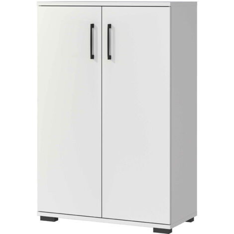 Armoire de bureau 4 niches 80x40x123cm gris clair - FANCY