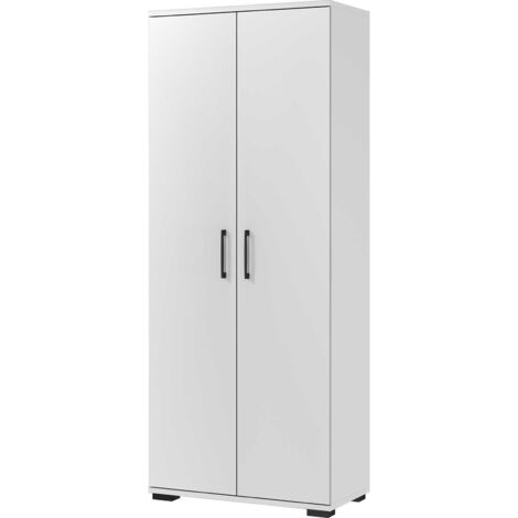 Armoire de bureau 4 niches 80x40x200 cm gris clair - FANCY