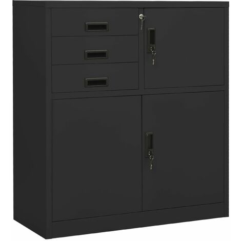 Armoire de bureau Anthracite 90x40x102 Acier