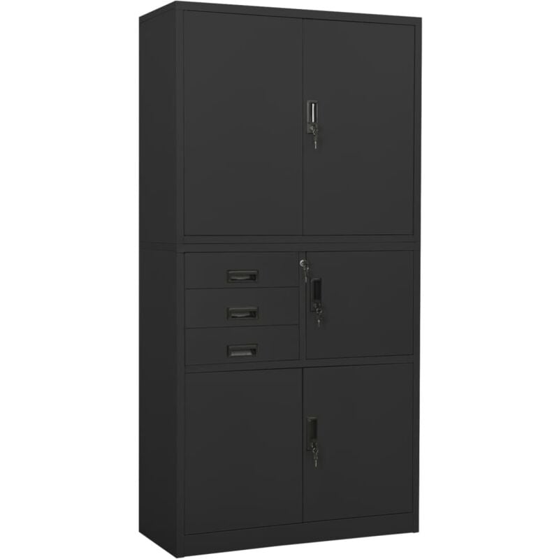 Vidaxl - Armoire de bureau Anthracite 90x40x180 cm Acier
