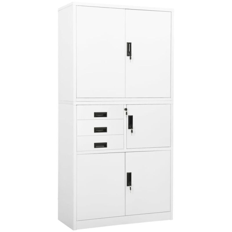 Vidaxl - Armoire de bureau Blanc 90x40x180 cm Acier