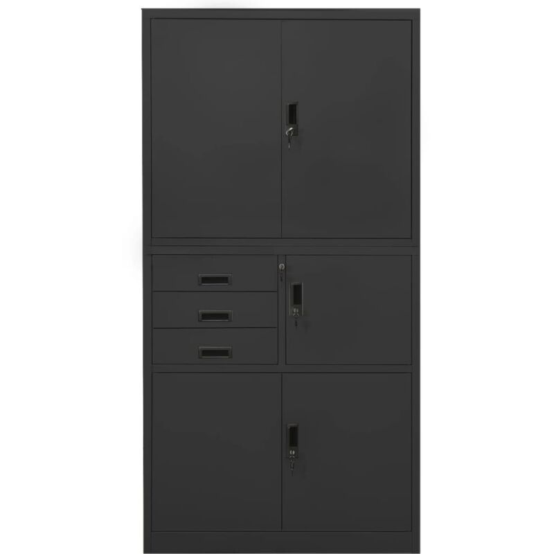 vidaXL Armoire de bureau Anthracite 90x40x180 cm Acier